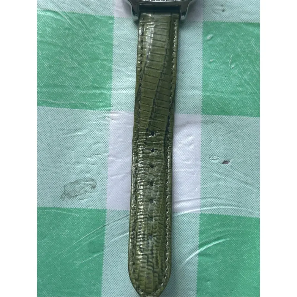 Embassy Silver Tone Green Band Women’s Quartz Watch